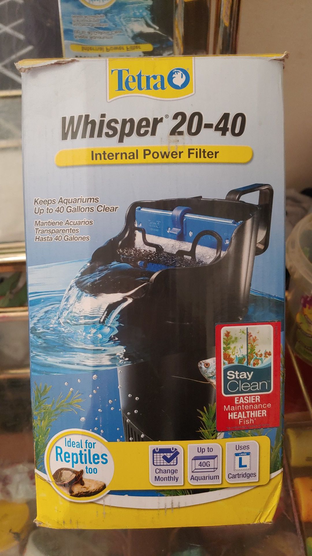 20-40gallon whisper internal filter used ince but switched tanks