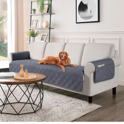 TAOCOCO Waterproof Oversized Couch Covers for Pets Dogs with Non Slip Backing, Sofa Seat Covers with Pocket for 4 Cushion Couch Washable Dog Couch Pro