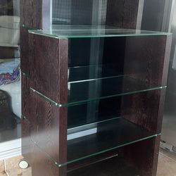 2 Modern Shelving Units With Glass