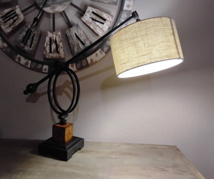 Industrial style Henley Boom Desk Lamp USB desk lamp from Uttermost with adjustable boom arm.