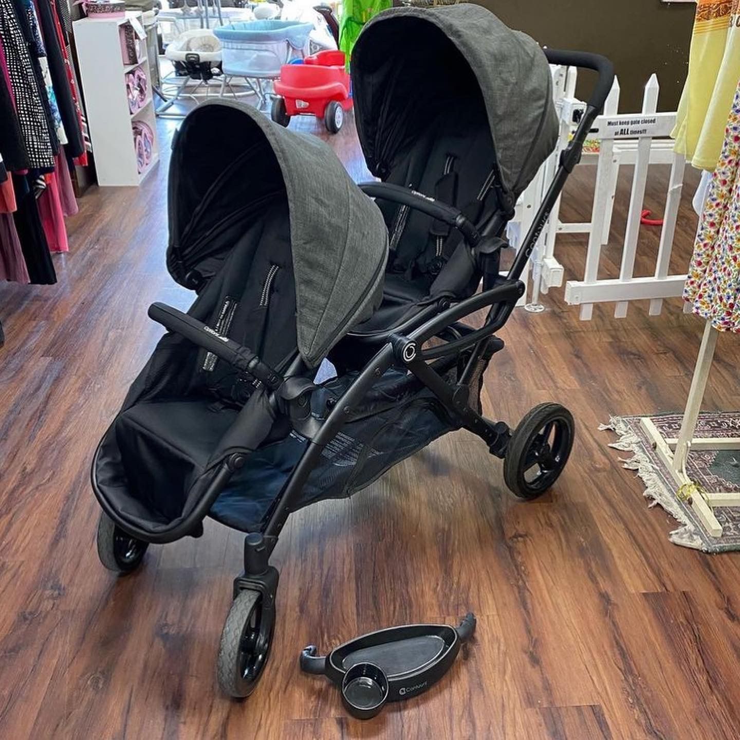 Contours elite double stroller With Added Extra Snack Tray In