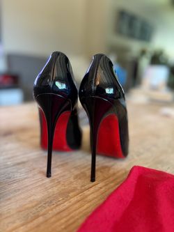 Christian Louboutin Black Leather Stiletto Heels