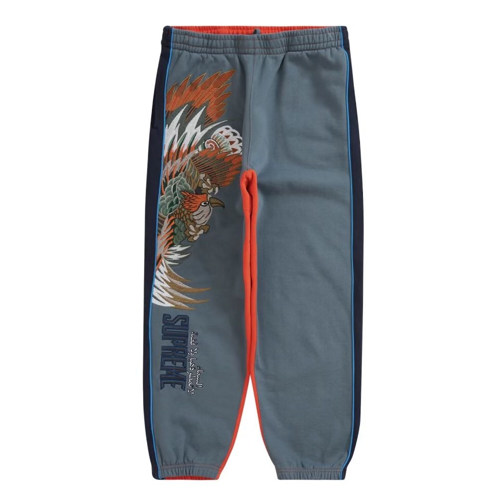 SUPREME “FALCON” SWEATPANTS SLATE SIZE X-LARGE