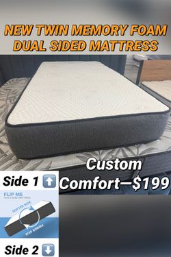 NEW TWIN MEMORY FOAM DUAL SIDED MATTRESS