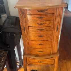 Oak Jewelry Armoire