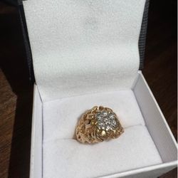 14k Yellow Gold Ring - Men’s Nugget Cluster - Size 9