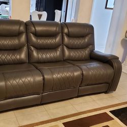 Leather Living Room Reclining Couch