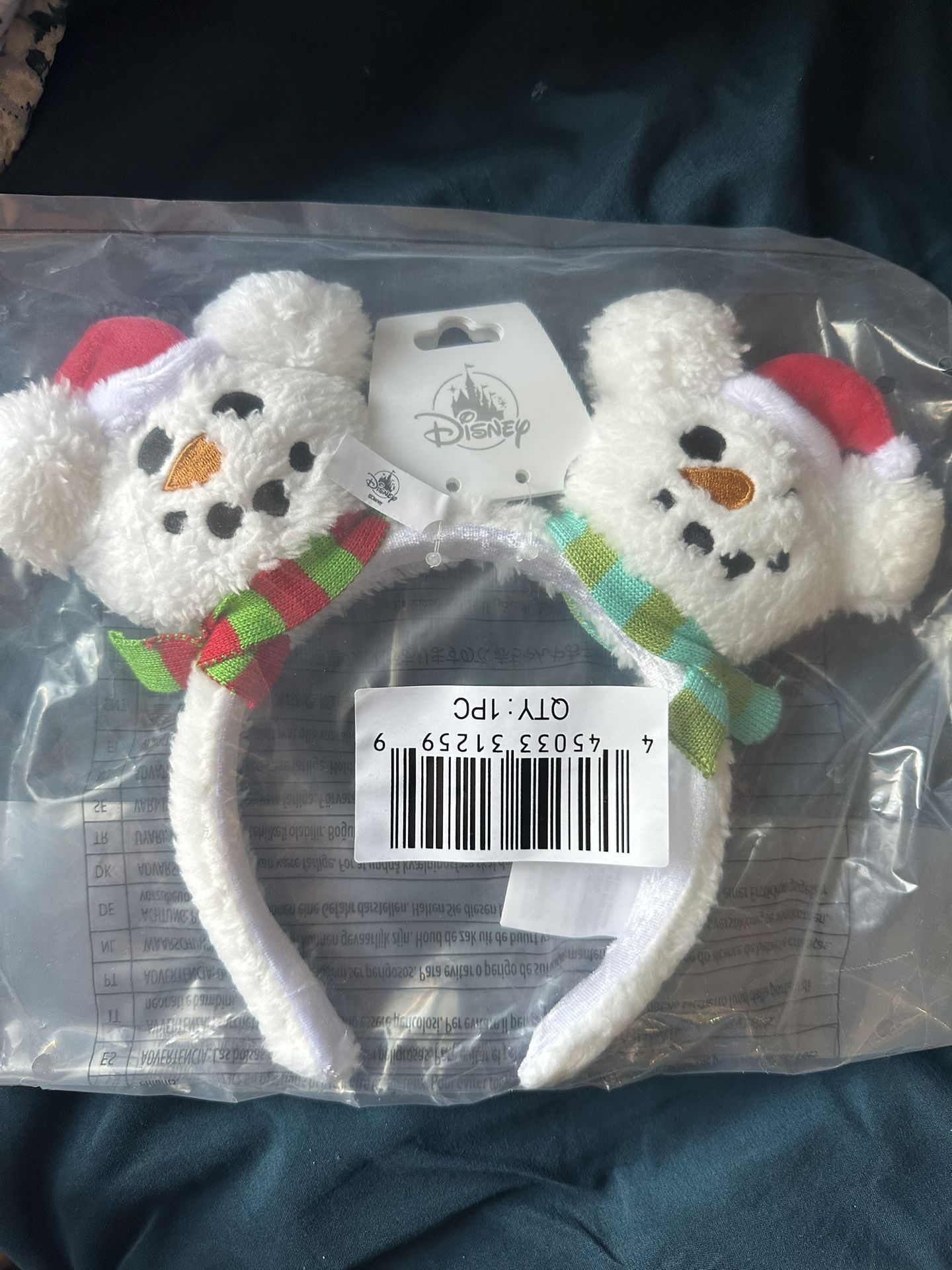 Disney Mickey Snowman Ears Brand New