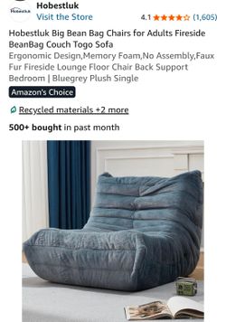 Hobestluk Giant Size BlueGrey Bean Bag Chair Sofa .