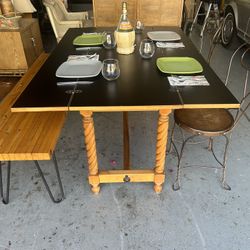 Vintage Flip Top Console Or Dining Table 