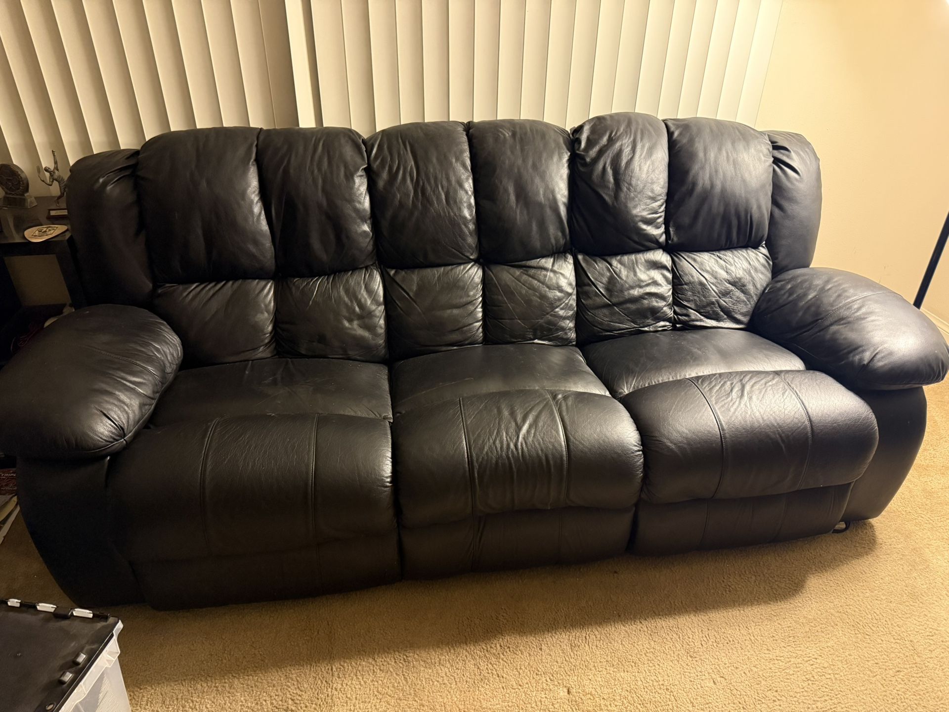 Black leather Couch & Recliner 