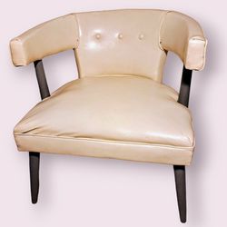 Vinyl Mid Century Arm Chair (Vintage) White