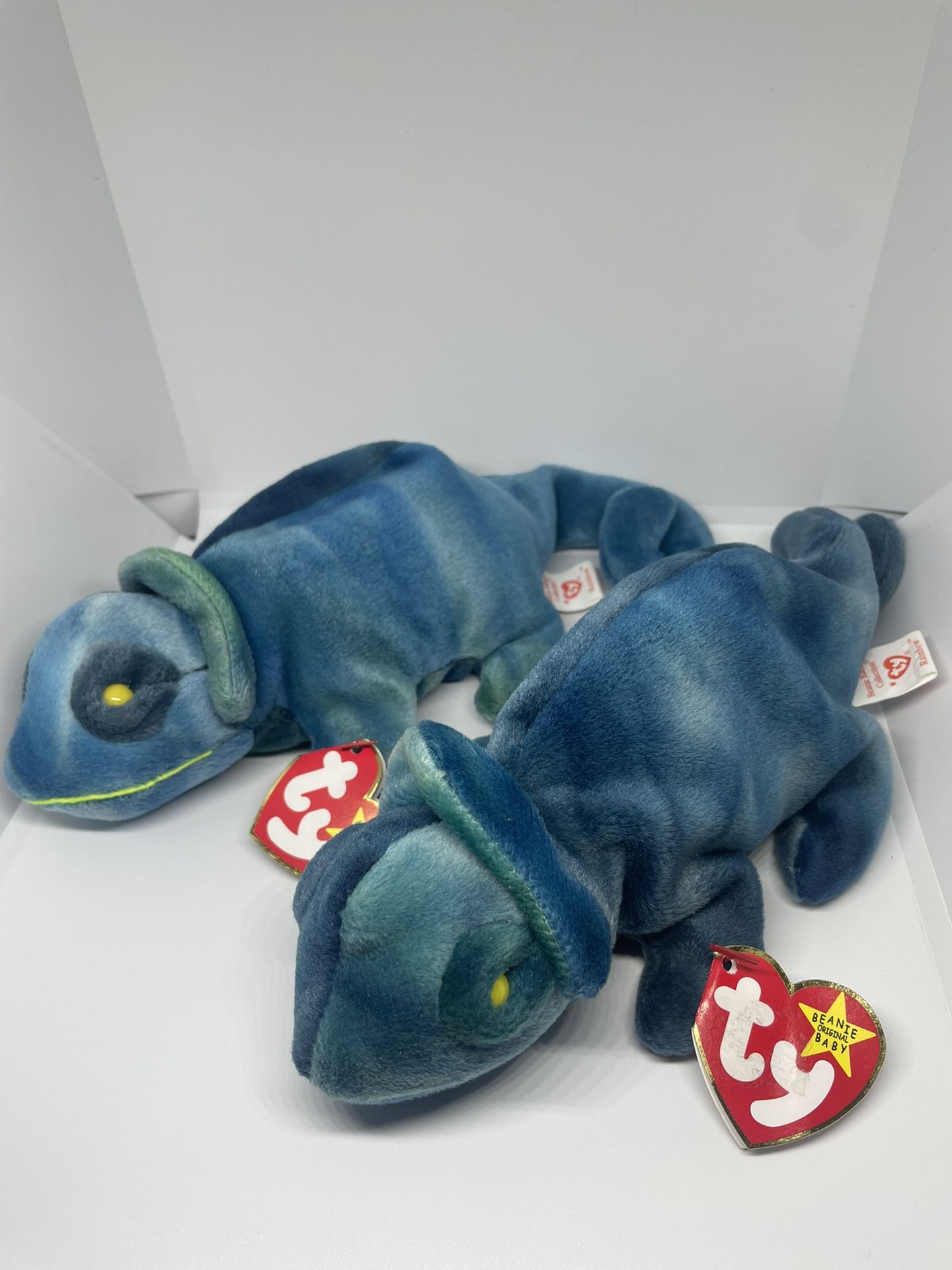 Ty Beanie Babies - Rainbow The Iguana - 1997- Tag Errors! 