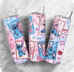 Stitch And Angel Valentine's Day Gift 20oz Stainless Steel Tumbler