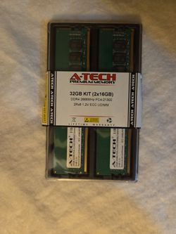 A-Tech 32GB DDR4 2666MHz ECC Desktop RAM (2x16GB) – Premium Memory