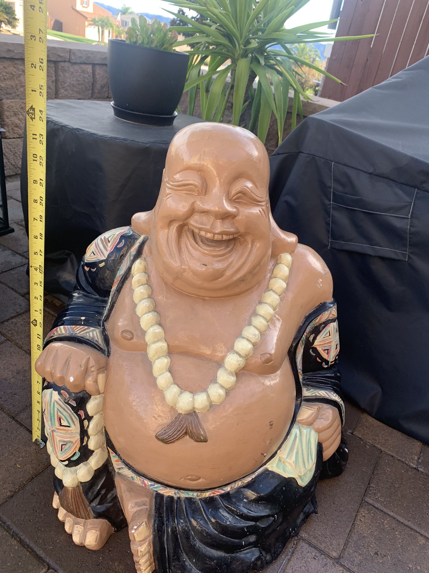 LARGE Happy Buddha Vintage Statue