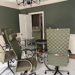 Glass Table And Chair Set( 6 Pieces) 