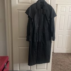 PHASE 2-Vintage Western Genuine Leather Trench Coat