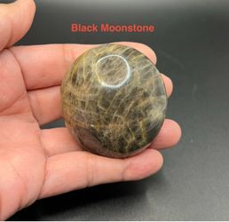 Black Moonstone Palm Stone from Madagascar 105.1g