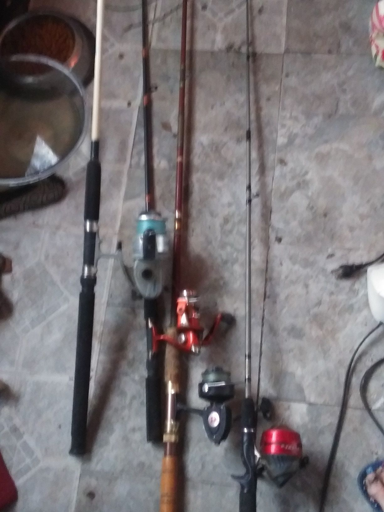 Fishing poles (2 saltwater) 30 for all 5