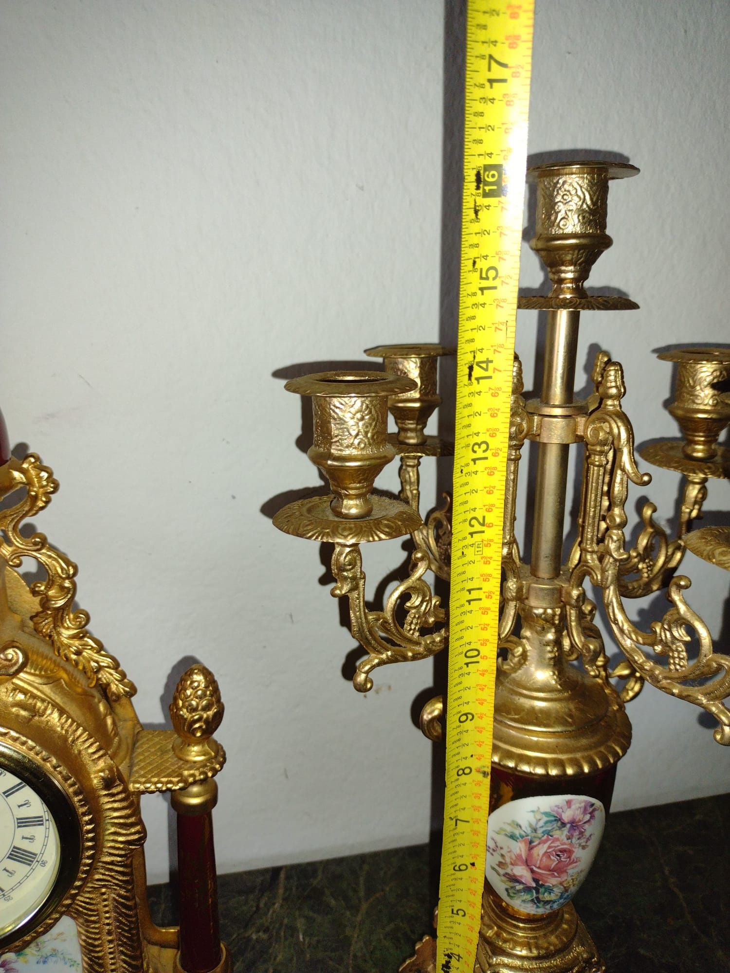 Antique French Clock And Candelabra