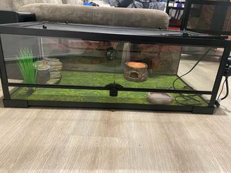 Glass Reptile Terrarium with Accessories