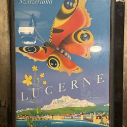 Original Vintage Switzerland “Lucerne” Travel Poster – Framed