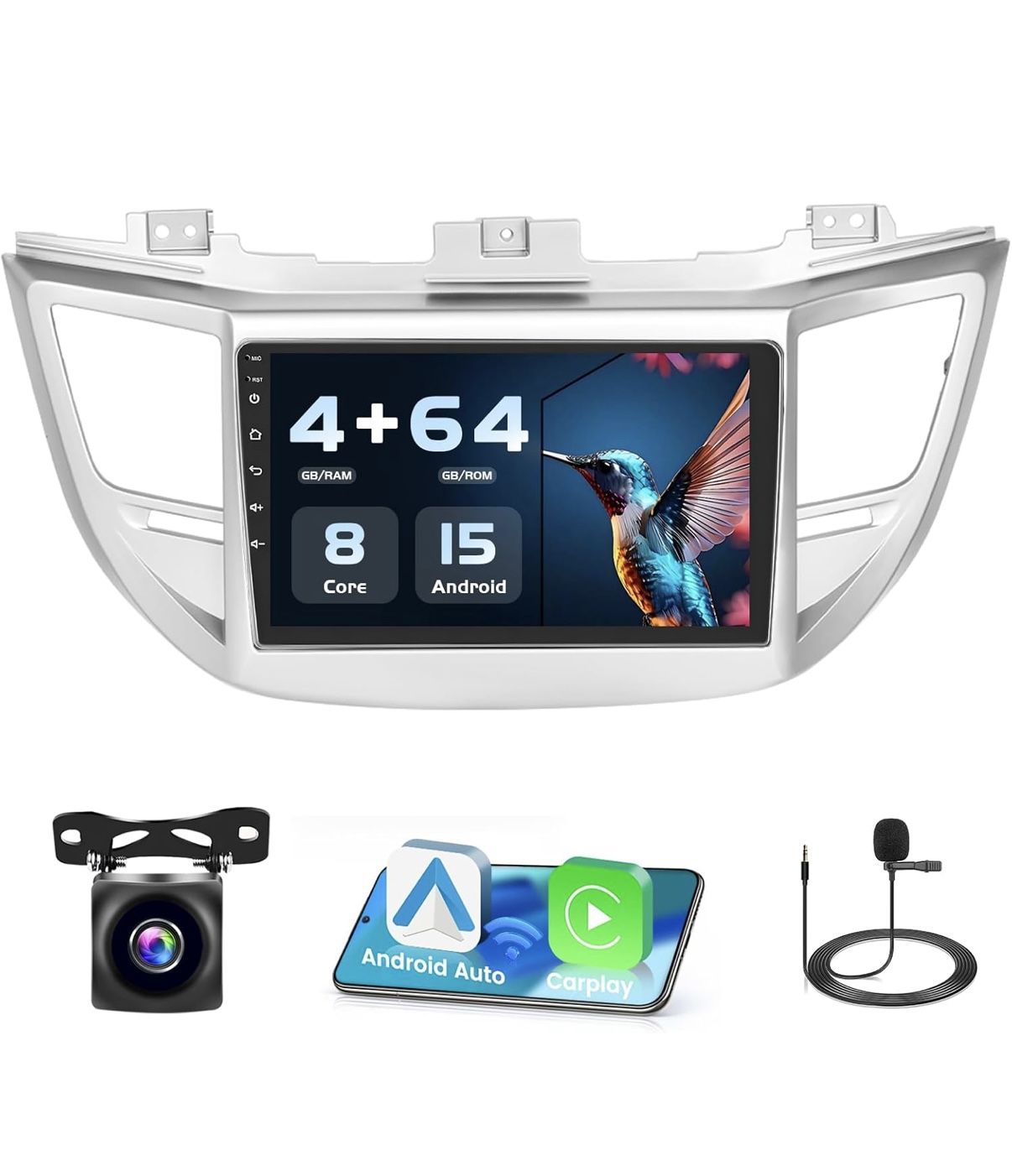 8 Cores 4+64G】 Android 15 Car Radio for Hyundai Tucson 2015 2018 9