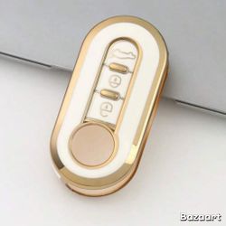 1 Piece Cream Fiat 500 Key Fob Cover