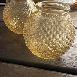 Vintage Hobnail Amber Glass
