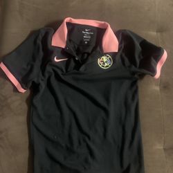 Black And Pink Nike America Polo Shirt 
