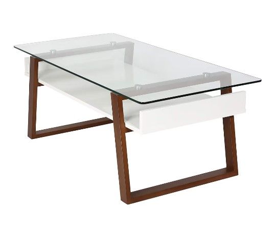 Edgemod Segovia Glass & Wood Coffee Table