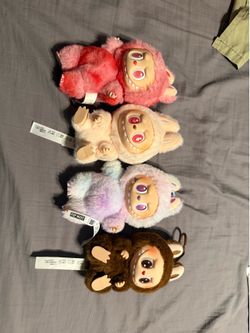 Authentic POP MART Labubu Plush Pendant Set (4) – Secret Dada Included