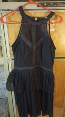 XoXo Size 7/8 Black Polyester With Lace On Front Woman's Dress