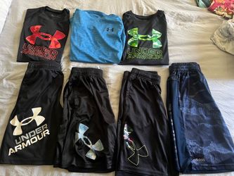 Boys youth under armor shorts and shirts