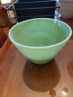 Fire King Splash Mixing Bowls Jadeite Green And White