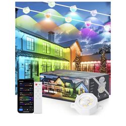  Permanent Outdoor Lights, Outdoor Permanent Lights for House, RGB+IC Color Changing for Year-Round Decor