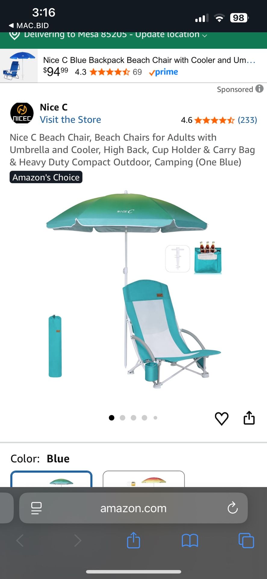 Nice C Beach Chair With Umbrella