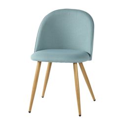 Homy Casa ZOMBA FABRIC PIPING BLUE 21.46" x 19.29" x 30.31" Modern Upholstered Dining Chair