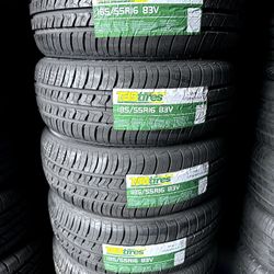 SET OF FOUR NEW TIRES 185/55/16 TBB INCLUDING MOUNT AND BALANCE, ASK ME FOR SIZES AND BRANDS 