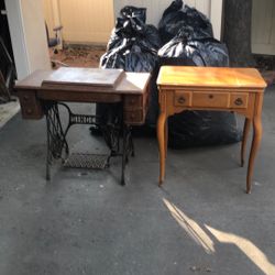Two Vintage Singer Sewing Machines