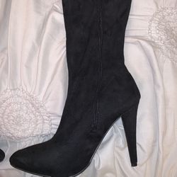 Long Black Boots With Heel 