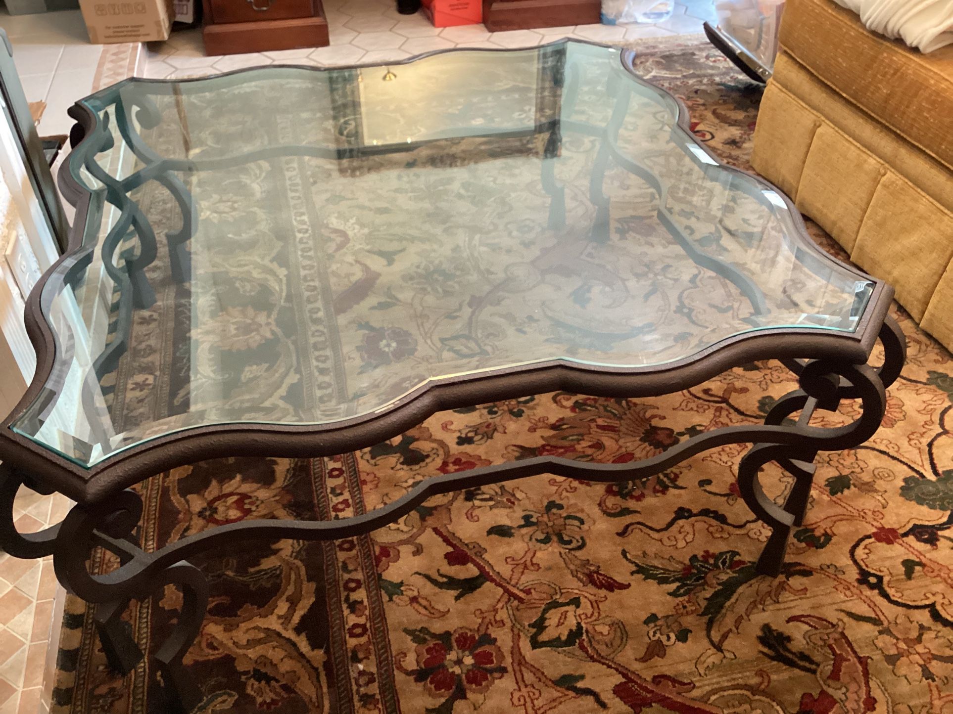 High End Quality & Designer Coffee Table With A Very Thick Glass Asking $390. Obo