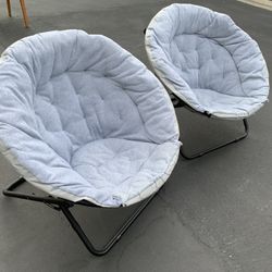 Set of 2 Idea Nuova Folding Oversized Saucer Chair Good Condition 