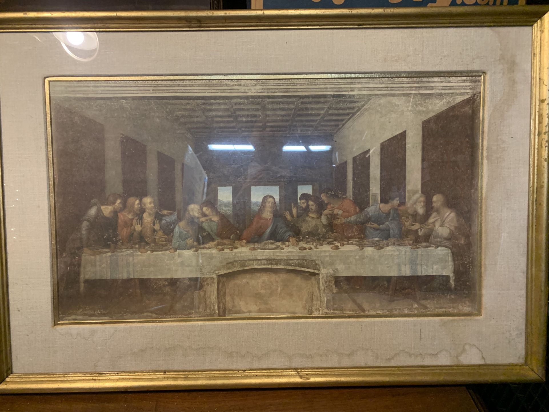 Antique Framed Print Of The Last Supper