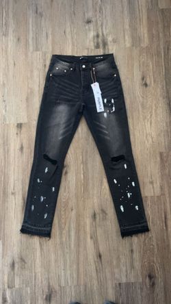 🔥 Purple Brand Black Jeans – White Splatter Detail | 🔥 Trendy Streetwear ,Size 32