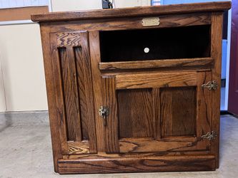 Vintage White Clad Ice Box style TV/media cabinet/stand with storage