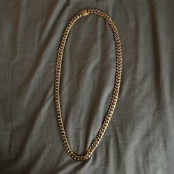 8mm Cuban Link 24 Inch 14k Gold Plated
