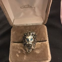 Men’s Lion Head Ring Tibetan Silver