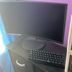 Monitor And Keyboard With Cords!! 